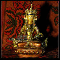 Tibet Tibetan Buddhism 10 inch 33cm imitation Nepal gold-plated painted copper tantric Buddha statue Vajra