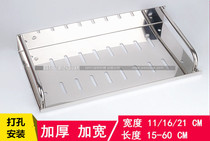 Stainless steel bathroom toilet single-layer shelf wall-mounted kitchen single-layer shelf condiment storage rack widened