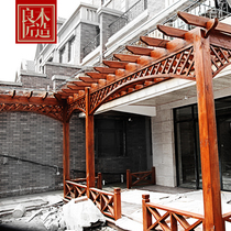  Anticorrosive wood grape rack carbonized wood grape rack Grape rack Outdoor grape rack gazebo grape rack Courtyard