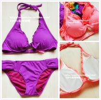 New candy multi-color beauty single-cut size breast steel support neck gathering bikini