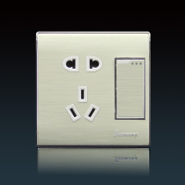 seemeng new wall switch socket panel colorful silver aluminum brushed one open five hole socket