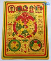 Second-class Buddhist sticker large Manjusri Nine Palace Bagua Figure 14 8*19 8cm