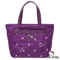 Hello Kitty Kitty Waltz Collection Bow Embroidered Small Tote Bag Purple