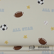 American original imported pure paper wallpaper wq childrens room boy room wallpaper wallquest baseball wallpaper