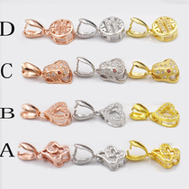 S925 silver drop buckle melon seed Buckle Head diy jewelry accessories button jadeite jade crystal clip necklace buckle