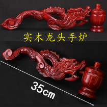 Solid wood tap hand stove handheld Incense Stove Wood Sculpted Hand Stove Amphibious Pharater Parsley Wire Incense Stick With Base