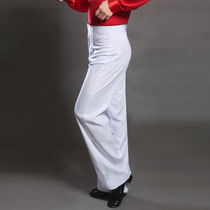  Mens dance pants Adult Latin dance pants National standard dance modern pure white performance competition Latin pants ballroom dance suit