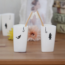 European environmental protection bone china brush tooth Cup couple creative toothbrush cup mouthwash Cup home toilet tooth cylinder
