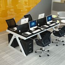  Staff desk Four-person multi-person staff computer desk and chair combination 2 4 6-person work station screen card holder