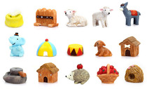 zakka mini house animal resin multimeat micro landscape pendulum home decoration items Props Gifts