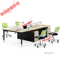 Staff Desk Four persons Multi-staff Computer table and chairs Composition 2 4 6 persons position Working position screen holder