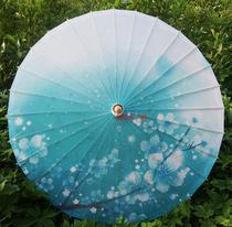 Craft oil paper umbrella rainproof cherry blossom umbrella decorative gift blue cherry blossom cos romantic cherry blossom