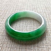 Natural old pit A cargo jade bracelet positive green semi green ice seed jade bracelet special with certificate KH117