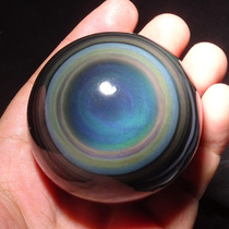 Water jade ice soul natural obsidian ball ornaments medium crystal ball play fitness ball Rough rainbow eye 