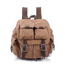  Yagnu mens and American canvas matching cow leather YKK zipped ladies double shoulder bag donkey friendly tourist sports bag