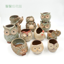 Animal fleshy flowerpot creative flowerpot owl hedgehog elephant sheep chicken tortoise snail flowerpot