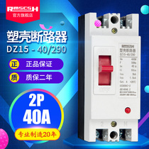 DZ15-40 2901 Molded Case Circuit breaker household 2p single phase plastic housing air switch 32 40A 290