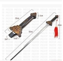 Tai Chi telescopic sword all metal stainless steel fitness folding performance sword ancient costume props shrink morning exercise sword not open blade