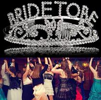 Bachelor Party Decoration Crown Bride to Be Rhinestone Crown Bride Dress Up Headwear Bachelorette