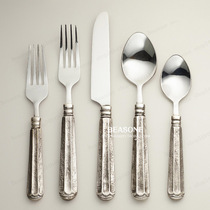 Indian Vintage antique style Western tableware retro stainless steel European style set food photography props