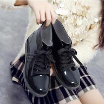 Rain shoes girls cotton rain boots non-slip flat heel short tube waterproof shoes transparent candy water boots students rain shoes water shoes rubber shoes