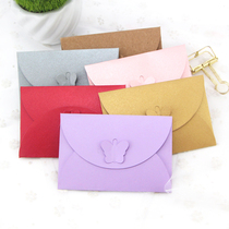 Butterfly buckle Mini small envelope Color pearlescent envelope Kraft paper envelope Vintage decorative envelope