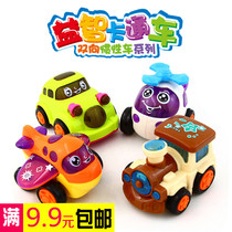 Cartoon Q version inertia car train plane girl boy baby play house toy car childrens puzzle