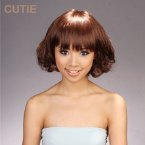 Delicate wig full top high temperature silk fashion short hair girl fluffy oblique bangs bobo head real shot bobo head