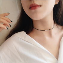 Black Necklace Female chocker choker Sterling Silver Japanese and Korean neck chain collars neck strap Korean neck jewelry Joker