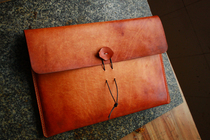 Handmade custom leather vegetable tanned leather first layer cowhide handbag Tablet bag ipad air2 protective case