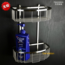 304 stainless steel deepened mesh basket rack Wall-mounted bathroom double-layer rack storage rack Bathroom storage basket