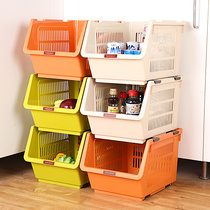 Can be superimposed storage basket kitchen fruit and vegetable toy storage basket clip seam debris finishing storage belt pulley storage rack