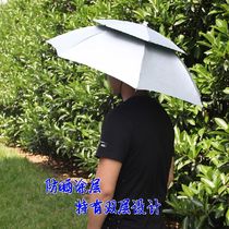 UV protection sunscreen large folding head wearing fishing umbrella hat outdoor fishing double sunshade head umbrella