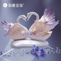 Creative ornaments wedding blessing carving home decoration love gift girl relief Little Swan decoration home wedding decoration accessories