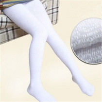 Autumn and winter cotton childrens dance socks plus velvet thick one-piece socks girls pantyhose students white leggings socks