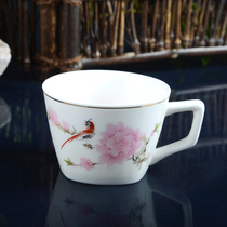 Ceramic ear tea cup with handle flower tea morning tea Puer kung fu tea set Cup Single Cup 100ml