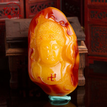 Decorated with natural unoptimized amber beeswax Guanyin ornaments chicken oil yellow beeswax ornaments large beeswax original