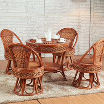 Natural real rattan chair tea table three-five pieces sets of rattan choreography casual swivel chair outdoor balcony living-room table and chairs combination