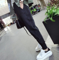  Hong Kong trendy brand 2021 autumn new Korean loose Harajuku bf style sweatpants nine-point casual small feet harem pants