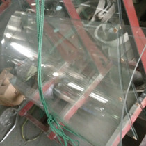 Customized steel hot bent tempered glass sandwich hollow laminated paint Jade sand frosted glass