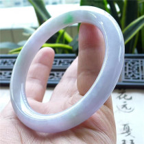 Mingkai jadeite 54 circle old pit glutinous spring color round jade bracelet Myanmar natural A goods Jade 170325