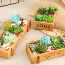 Simulation succulent artificial fake green plant green interior decoration plastic potted DIY aquarium landscape