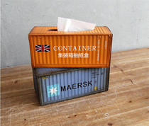 European style industrial style retro style creative tissue box bar living room kitchen square napkin drawing paper box