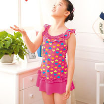 Junfei childrens swimwear childrens swimwear Korean version of one-piece dress print swimsuit