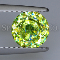 (Recommended) 0 97 carat round yellow-green strong fire color natural titanite bare stone customization) Has been available to order