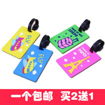 Travel abroad boarding pass trolley bag consignment silicone cartoon luggage tag consignment tag tag waterproof