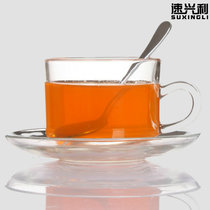 Slow Xingli lead-free glass European coffee cup saucer simple transparent belt tea cup tea cup