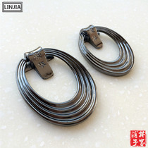 Gun black European style imitation retro wardrobe cabinet door drawer oval handle simple furniture pastoral bright black ring handle