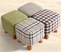 Sofa low stool Wooden stool Foot sponge clothing store fashion child disassembly and washing retro cotton and hemp pier small sitting board