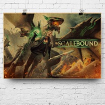 Dragon scale incarnation Scalebound game hall decoration painting retro style game poster